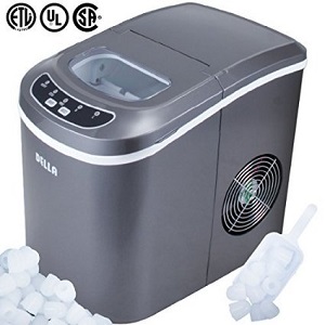  Portable Countertop Ice Cube Maker Compact Tabletop Touch Control DELLA Portable Electric Ice Maker Machine in Silver for home kitchen, whiskey drink, camping, RV, Camper, Business and more...