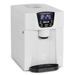 Della Freestanding Water Dispensing with Built-In Ice Maker Machine 26 lbs. per day, 2 size cubes, White.