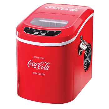 Small Nostaglic Coca-Cola Countertop Ice Maker Machine for home use.